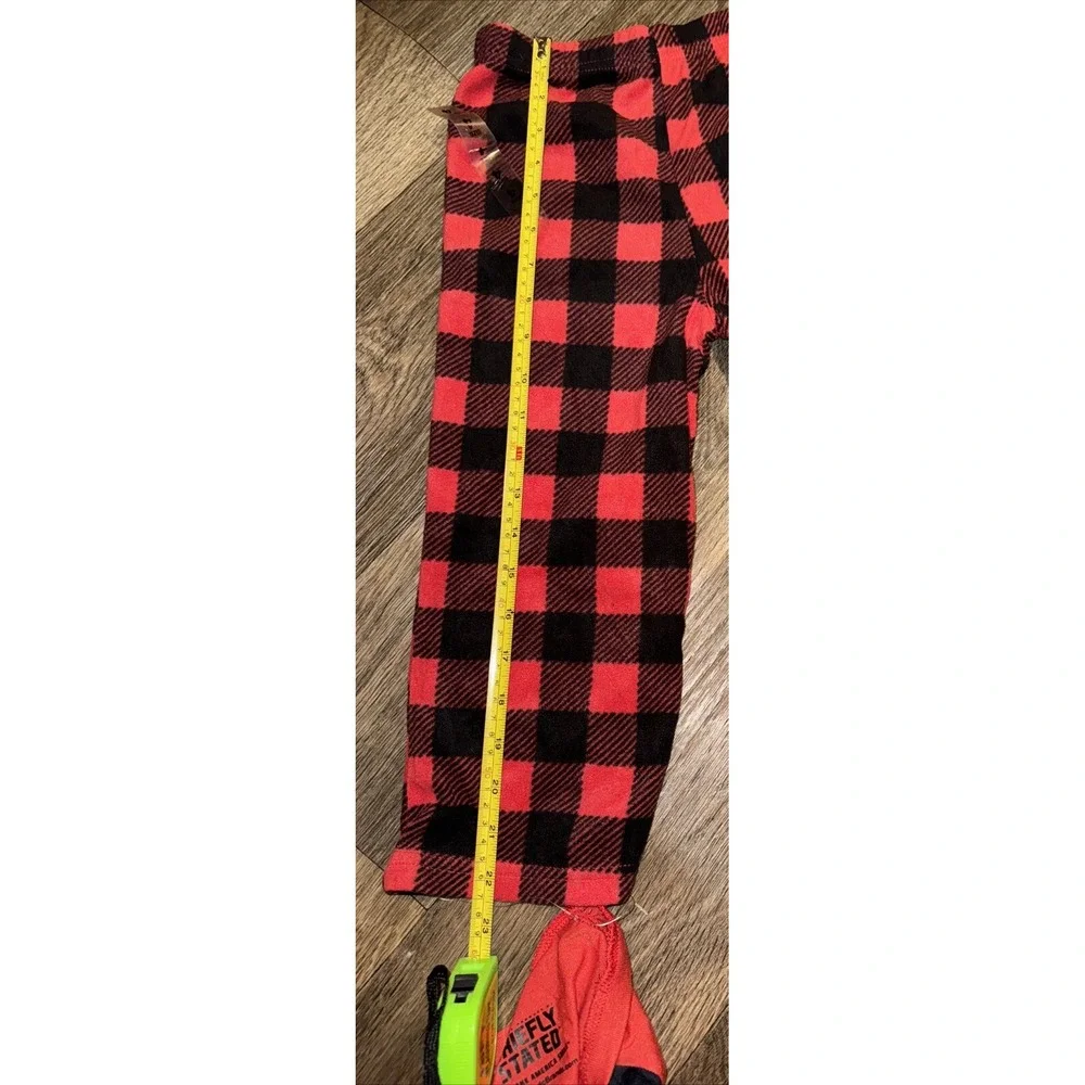 Pajamas Santa Christmas Red Plaid 2 pc Top Pants Jammies for Families Kids sz 4